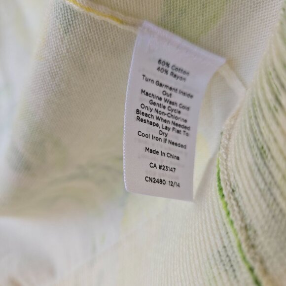 Talbots Lemon Fruit Print Button Cardigan Sweater Preppy Summer Cream M - Picture 4 of 8